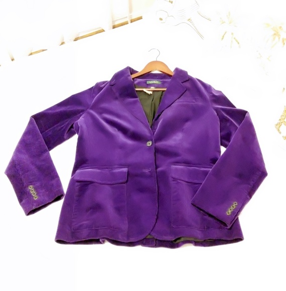 Ralph Lauren Jackets & Blazers - Ralph Lauren Women's sz 14 Purple Corduroy Blazer